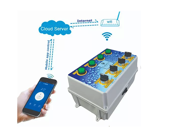 Automação para Piscina 4 Bombas Wi-fi APP Funciona com Alexa