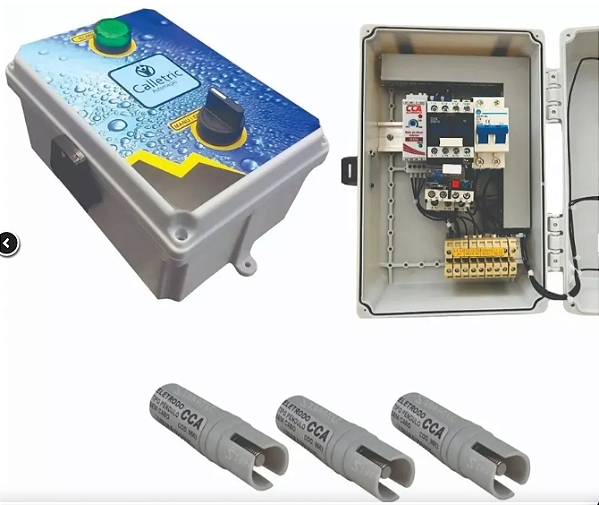 Painel De Comando Bomba Poço Artesiano Com Rele De Nível Inferior 220v Com Sinalização de Falhas, Preparado Para Capacitor
