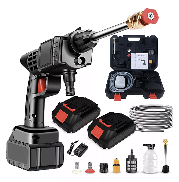 Lavadora Pistola Jato Portátil Alta Pressão com bateria e maleta