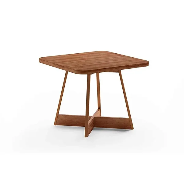 Mesa para Cozinha Átria 1593 Quadrada Aço C/tampo Madeirado 90x90cm Nogal/freijo Rose - Carraro Nogal/Freijo Rose
