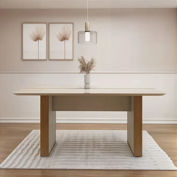 Mesa de Jantar 6 Lugares 160x80cm Julia Cinamomo/Off White