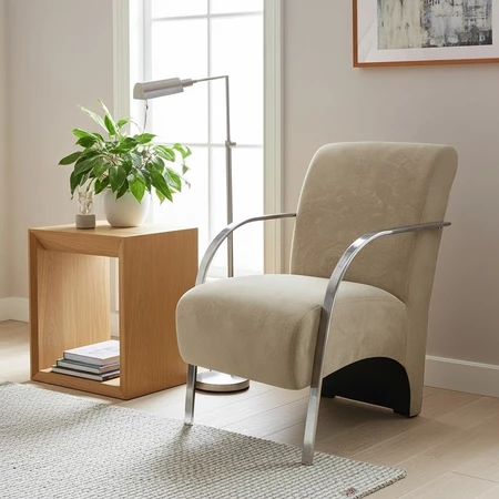 Poltrona Para Recepção Espera C/ Braços Aluminio