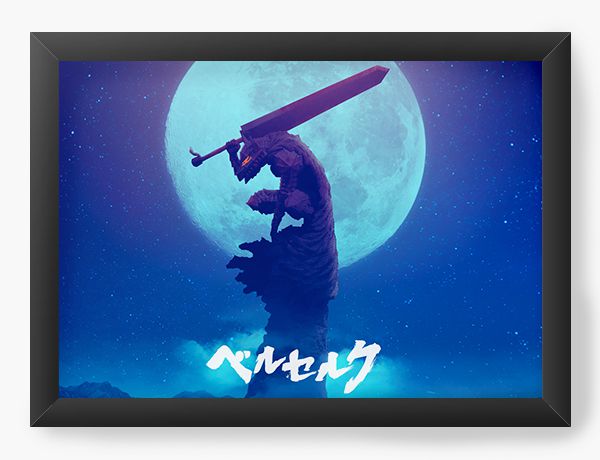 Quadro Decorativo A4(33X24) Anime Berserk Full moon