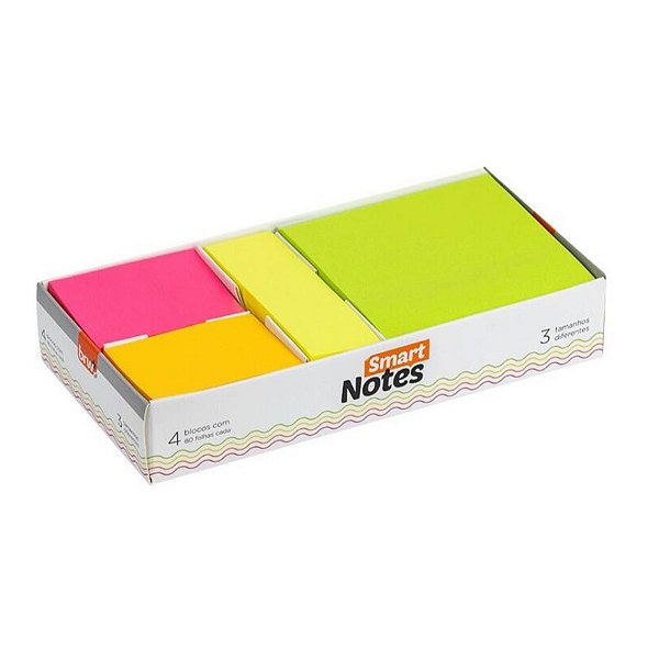 Caixa Blocos Smart Notes Colorido Neon- Brw