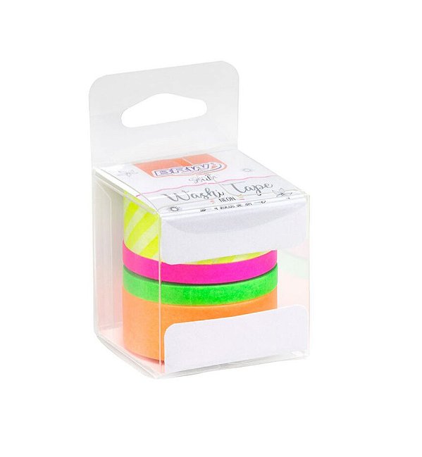 Fita Washi Tape Neon 4un- Brw