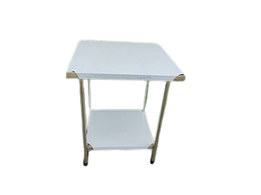 MESA DE INOX COM PLANO INFERIOR LISO 70x70x85