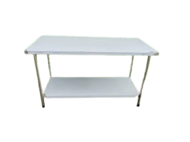 MESA DE INOX COM PLANO INFERIOR LISO 150x70x85