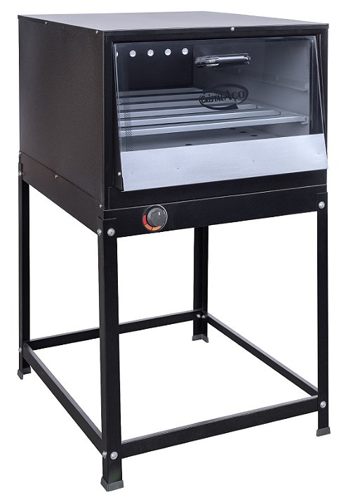 FORNO A GÁS 150L COM CAVALETE E TAMPA DE VIDRO CRISTAL AÇO