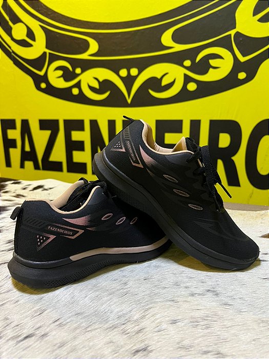 Tênis Fazendeiros Com Cadarço Preto com Nude