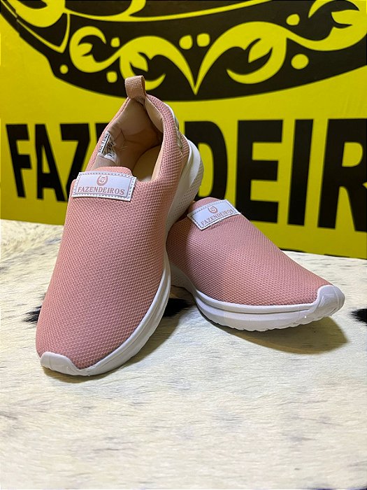 Tênis Calce Fácil Adulto Rosê Fazendeiros