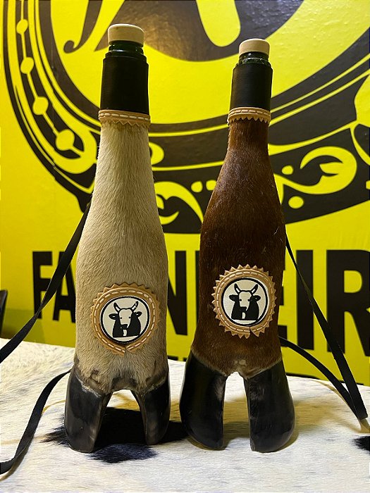 Garrafa Pé de Boi 750ml com Revestimento de Couro