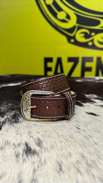 Cinto Americano em Couro Legítimo - Café 105