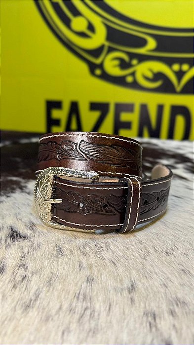 Cinto Americano em Couro Legítimo - Chocolate 102
