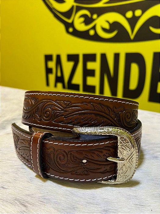 Cinto Americano em Couro Legítimo - pinhão 108