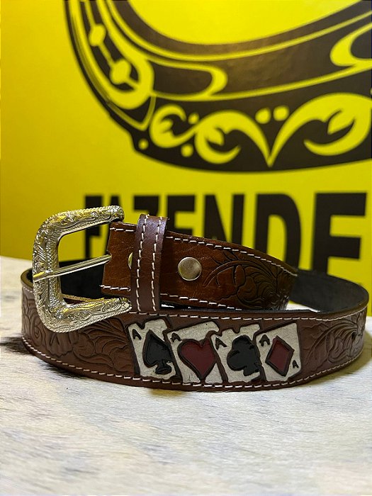 Cinto Baralho em Couro Legítimo