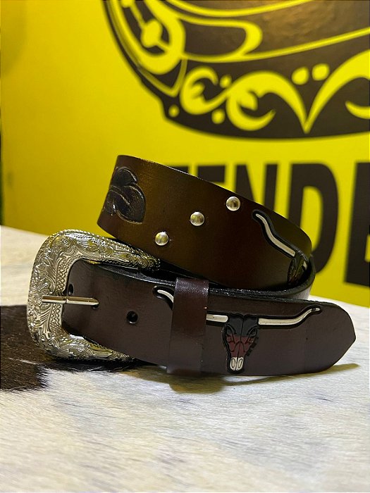 Cinto Texas Bull em Couro Legítimo