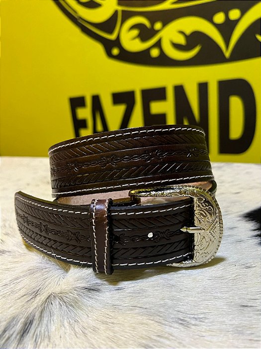 Cinto Americano em Couro Legítimo - Arame1 Café 112