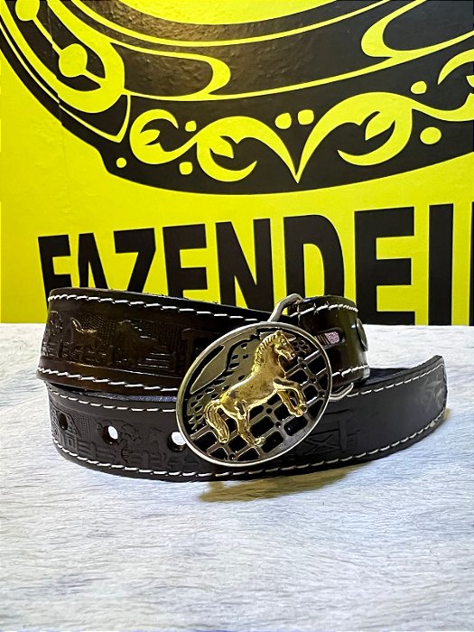 Cinto com Fivela Infantil em Couro Legítimo Horse Café