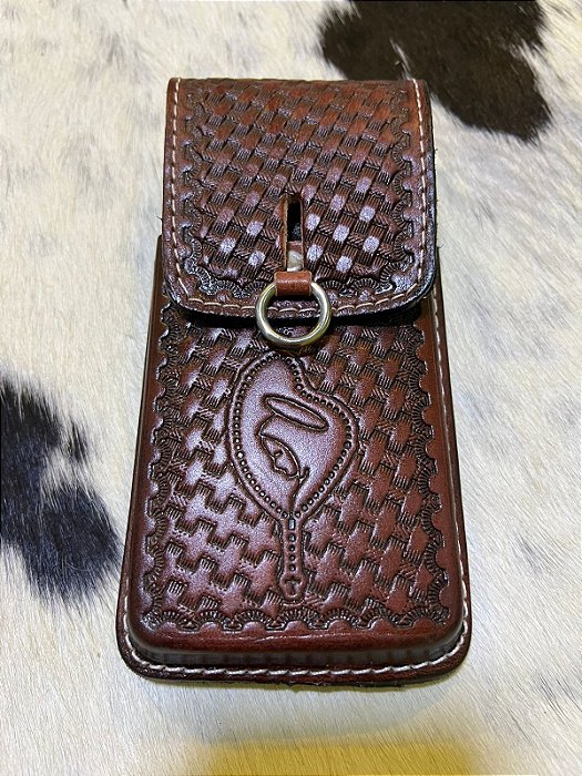 Bainha de Couro Legítimo para Celular - Nossa Senhora