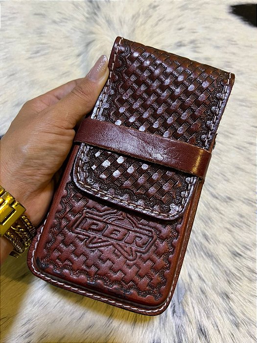 Bainha de Couro Legítimo para Celular - PBR FT