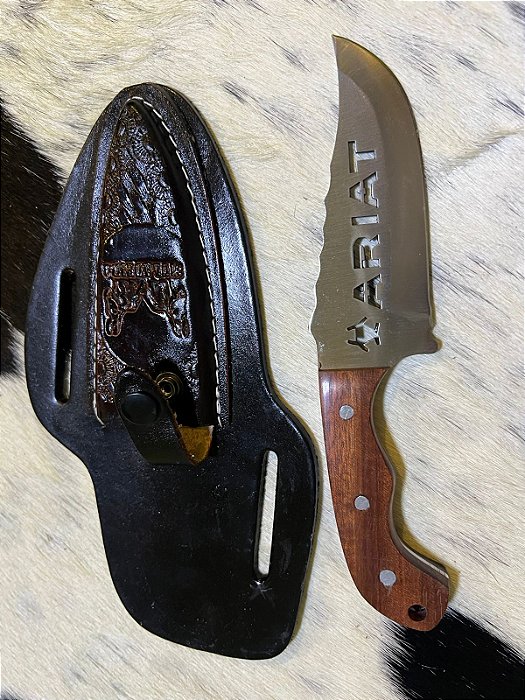 Faca Campeira Grande com Bainha de Couro FC02