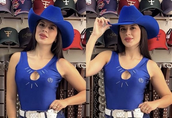 Chapéu Country Aveludado Mundial - Azul