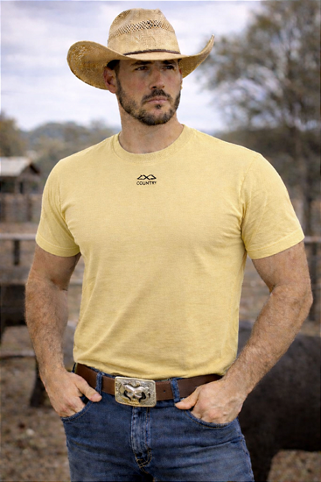 Camiseta Masculina 4x4 Basic Amarelo Claro