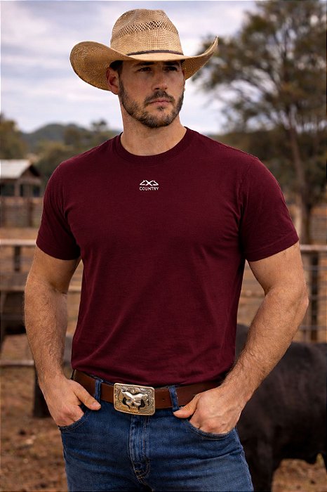 Camiseta Masculina 4x4 Basic Vinho
