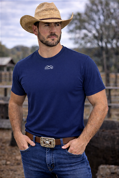 Camiseta Masculina 4x4 Basic Azul Marine