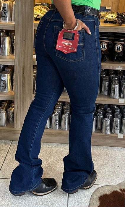 Calça Flare Tradicional Feminina Pura Raça Azul