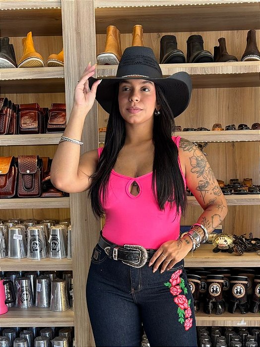 Body Fazendeiros Regata Rosa Chiclete