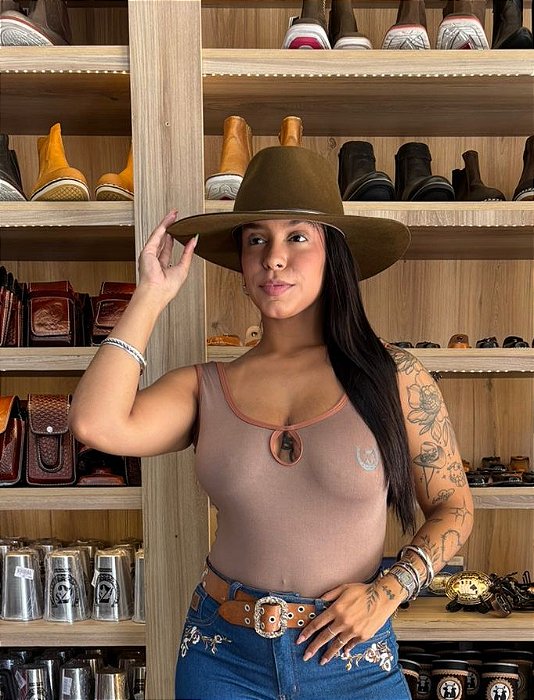 Body Fazendeiros Regata Marrom