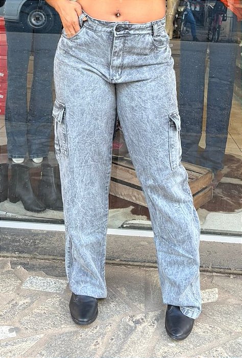 Calça Feminina Cargo Marmorizada Modelo Clássico