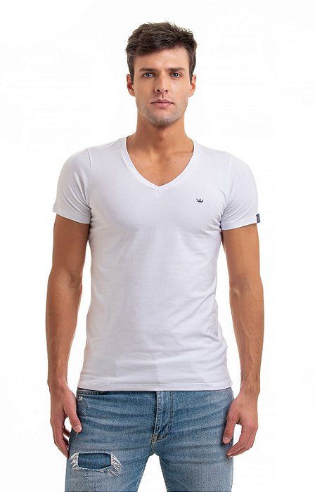 Camiseta elastano manga curta branco