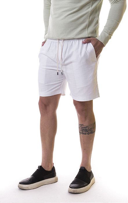 Shorts Sarja Branco Linho