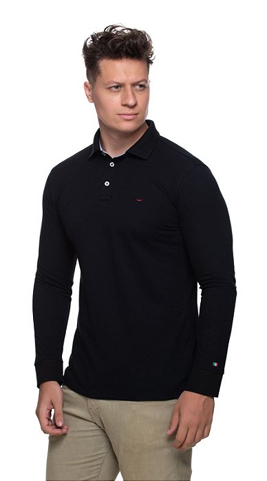 Polo preta italia  slim fit
