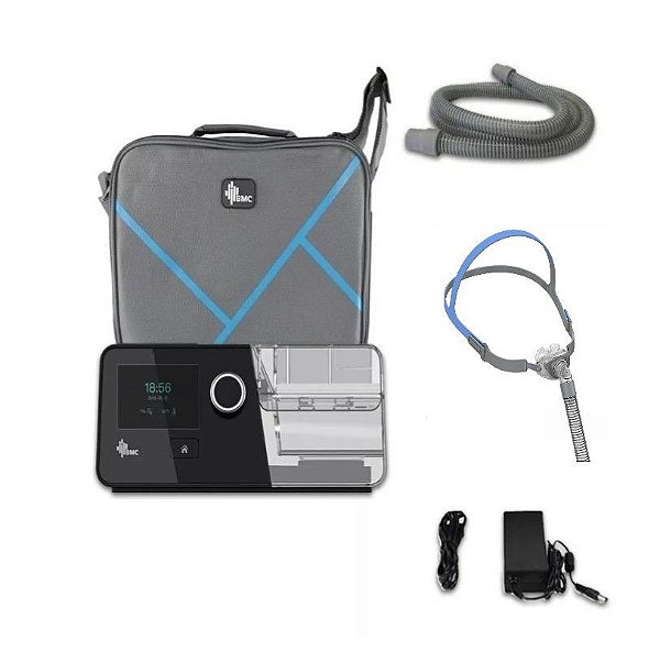 Kit CPAP Auto G3 A20 com Umidificador e Máscara Nasal P2 Pillow Interface - Tamanhos P, M e G