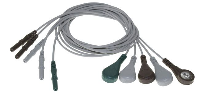 Jogo de eletrodos de 5 fios EEG1/EEG2 e EEG3/EEG4 para Mecta - 9010-0011-13