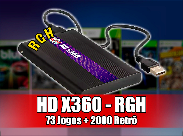 HD 500gb Externo 73 Jogos Xbox 360 Desbloqueado RGH