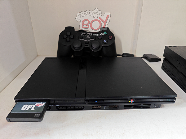 Playstation 2 Slim BIVOLT + OPL Com 8 Jogos no Pen Drive - SEM LEITOR