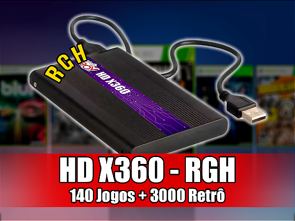 HD 1Tb Externo 170 Jogos Xbox 360 Desbloqueado RGH