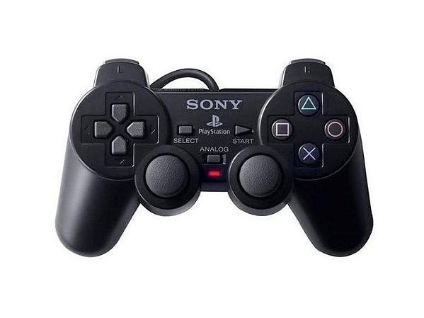 Controle PS2 Dualshock 2 Com Fio Paralelo Com Logo Sony