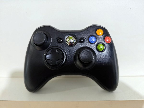 Controle Xbox 360 Sem Fio Original Preto Usado