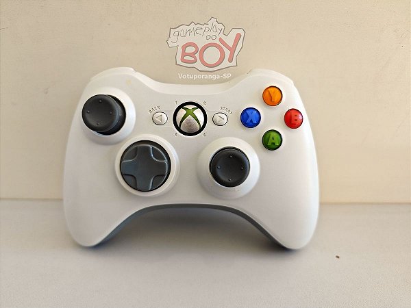 Controle Xbox 360 Sem Fio Original Branco Usado