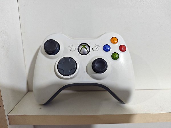 Controle Xbox 360 Sem Fio Original Branco Usado