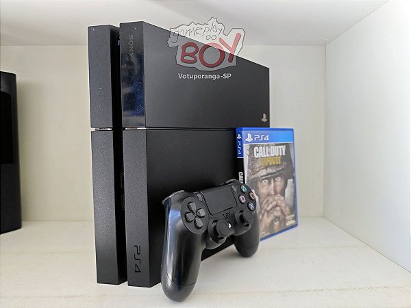 Playstation 4 Fat 500gb ou 1Tb Com 1 Jogo Seminovo - Call Of Duty WWII