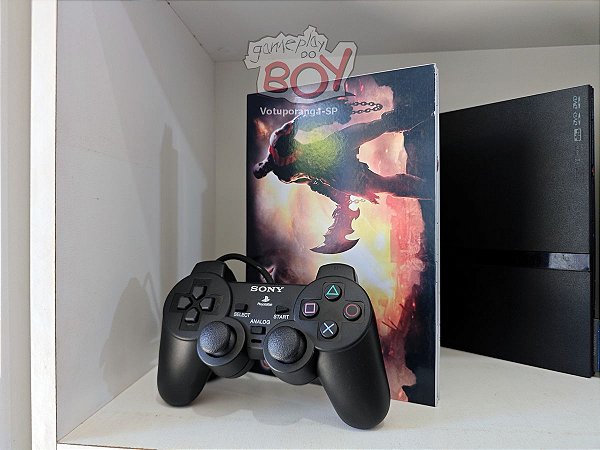 Playstation 2 Slim Prata com Skin BIVOLT OPL + Jogos Pen Drive ou HD - SEM LEITOR