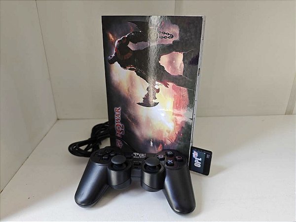 Playstation 2 Slim Prata com Skin BIVOLT OPL + Jogos Pen Drive ou HD - SEM LEITOR