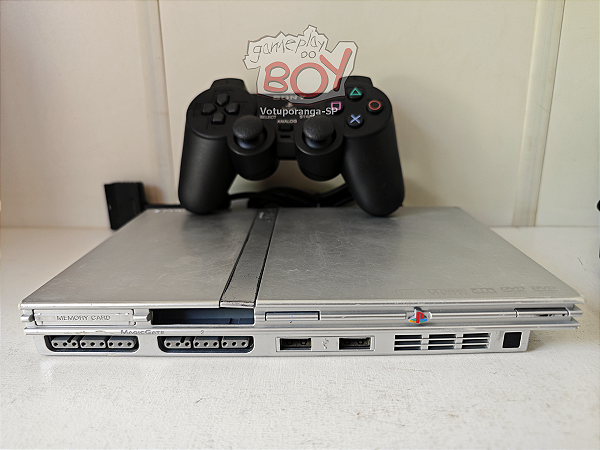 Playstation 2 Slim Prata BIVOLT OPL + Jogos Pen Drive ou HD - SEM LEITOR