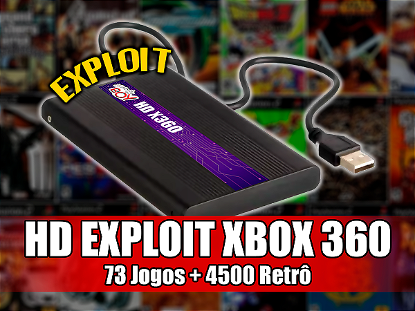 HD 500Gb Externo EXPLOIT + 73 Jogos Xbox 360 2015